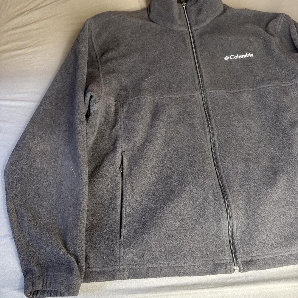 Columbia Full Zip Fleece Jacket Mens Large Blue Outdoor Hiking Layer Casual‎ - Picture 2 of 10